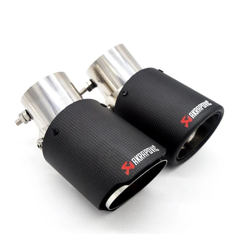  Universal Carbon Fiber Adjustable Angle Akrapovic Tip Exhaust Pipe for Abarth Fiat punto 500 Suzuki