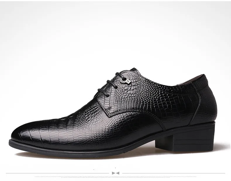 Роскошные мужские классические полуботинки из натуральной кожи, британский бизнес, шнуровка, Крокодиловая Нежная мужская официальная Свадебная обувь Весна