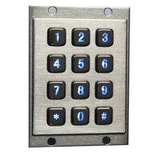 Metal Backlit keyboard with 12 keys LED Illuminated Backlighted Keypad Numeric Backlit Metal Keypad Metal Backlit keyboard with 12 keys LED Illuminated Backlighted Keypad Numeric Backlit Metal Keypad