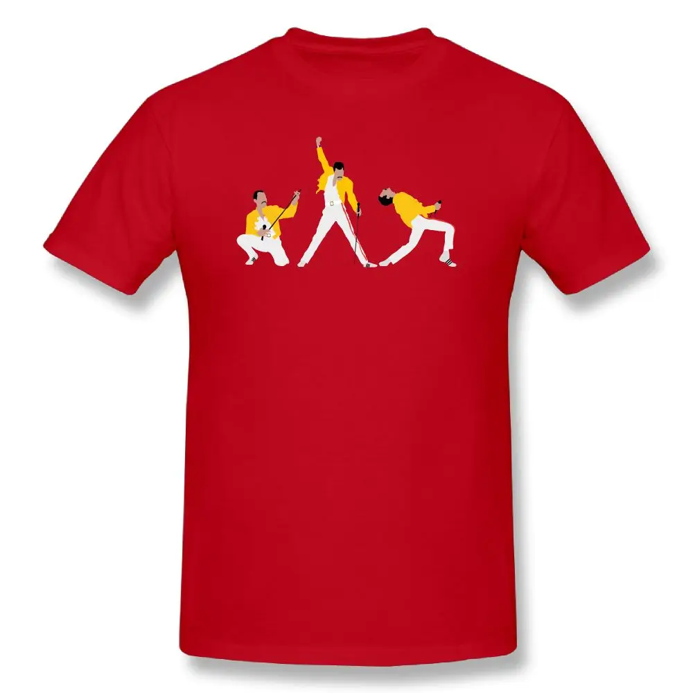 Фредди футболка с Фредди Меркьюри Фредди x 3 принт Повседневная футболка Мужская безразмерная музыкальная футболка короткий рукав забавные хлопковые футболки - Цвет: red