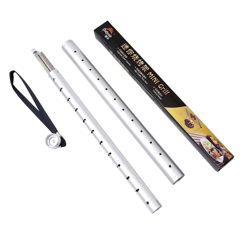 Online 1 Pza de acero inoxidable plegable Parrilla de barbacoa de Camping portátil Mini barbacoa parrilla Rack accesorios de barbacoa para uso en el hogar y al aire libre
