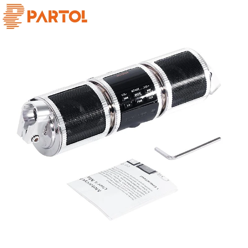 

Partol Motor Anti-theft Alarm Bluetooth MP3 FM Radio Audio Sound Stereo Speakers Waterproof Amplifier Speaker Music Audio System