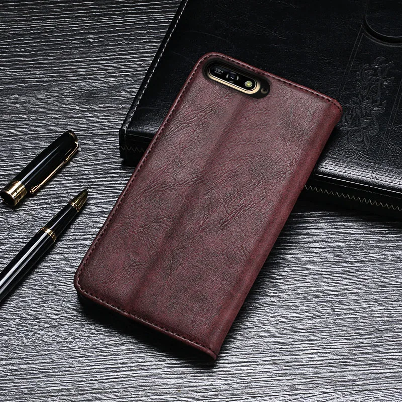 

iTien Book Style Business Premium Leather Protect Case Cover For Huawei Y6 2018 TPU Silicone Etui Wallet For Huawei Y6 Pro 2017