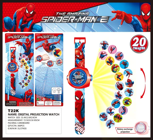 3D Spiderman Projection Watch Baby Toy Cartoon Hello Kitty Digital Children Watc 3D Spiderman Projection Watch Baby Toy Cartoon Hello Kitty Digital Children Watc