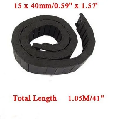 

15 x 40mm Black Plastic Towline Semi Enclosed Type Drag Chain