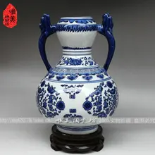 Jingdezhen Керамические синий и белый фарфор, старинная ваза богатые ротанга керамические дома ремесел
