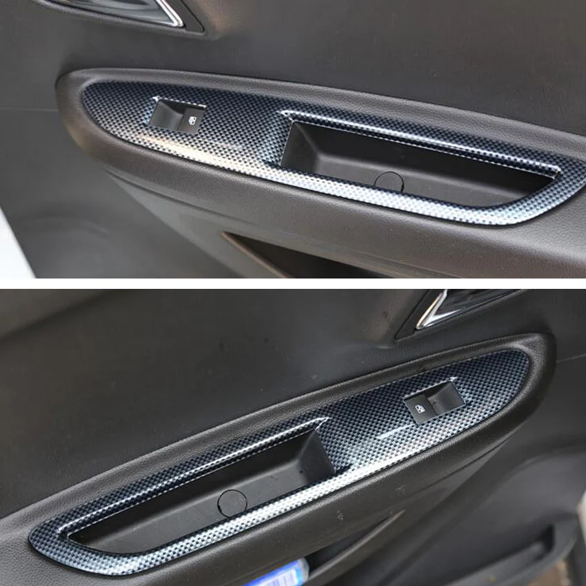Карбоновое волокно стиль автомобильный подлокотник окно лифт переключатель панель крышка рамка наклейки для Chevrolet Trax автомобильный Стайлинг