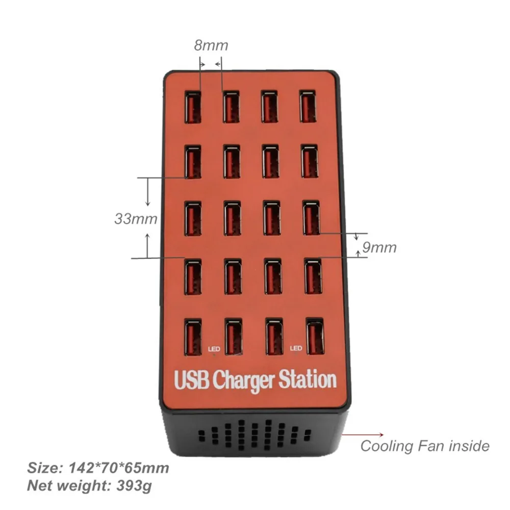 SOONHUA портативный 20 usb портов USB смарт-зарядное устройство 5 В выход быстрозарядная станция адаптер питания для мобильных телефонов планшеты ноутбуки