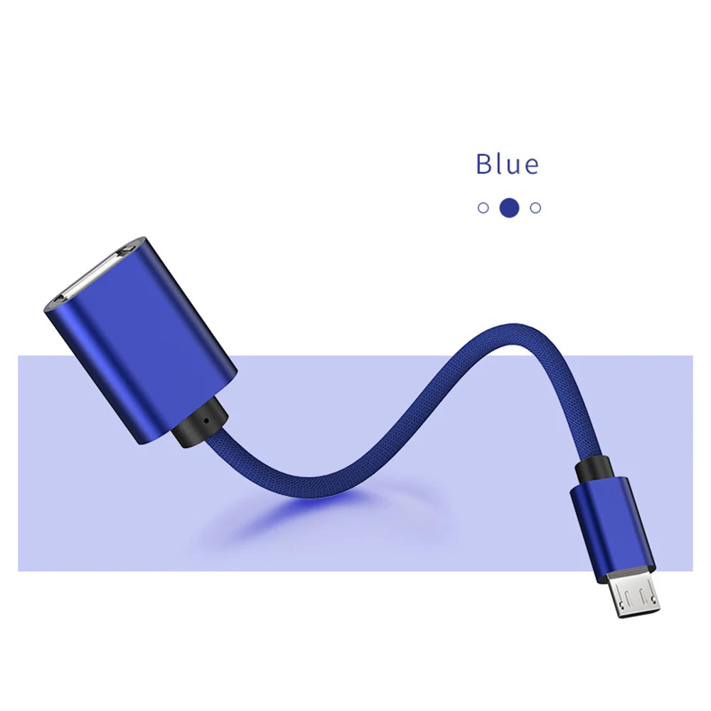 OTG type C USB адаптер кабель type C Micro USB для OTG конвертировать для Xiaomi 5 6 max 2 samsung huawei планшет мышь клавиатура с OTG - Цвет: Micro USB blue