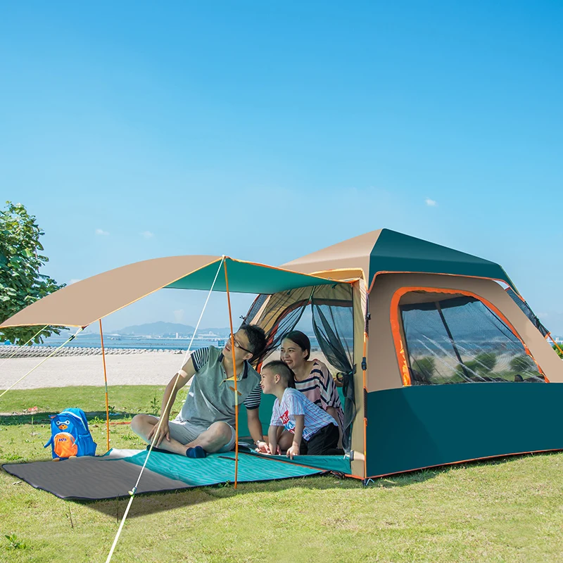 High quality double layer 3 4 person automatic waterproof outdoor beach camping tentin Tents