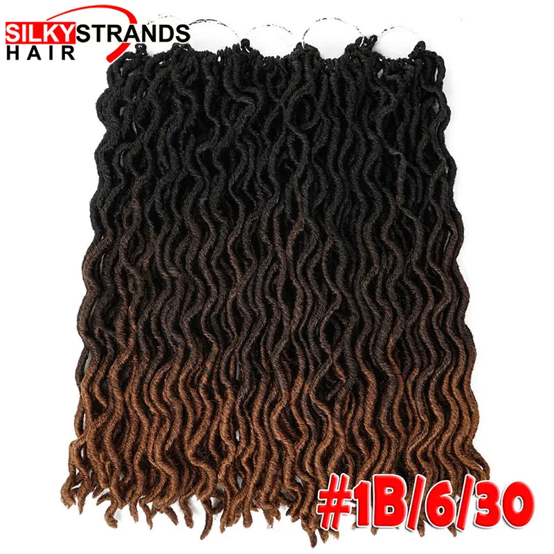 Ombre Goddess Faux locs волосы шелковистые пряди крючком косы три тона 20 дюймов Синтетические жгуты для вплетания 100 г - Цвет: #30