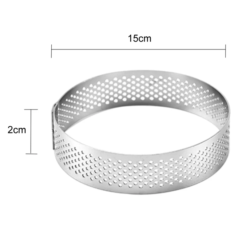 6-10 см круглый перфорированный дышащий мусс торт кольцо антипригарное нержавеющая сталь торт кольцо торт инструмент, дышащий торт кольцо - Цвет: 15cm