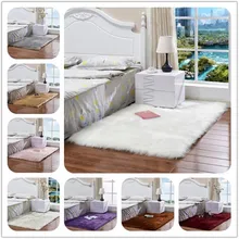 Ковер из искусственной шерсти прямоугольник/квадратный гарнир искусственный коврик для сиденья простая кожа мех простые пушистые коврики моющиеся домашний текстиль