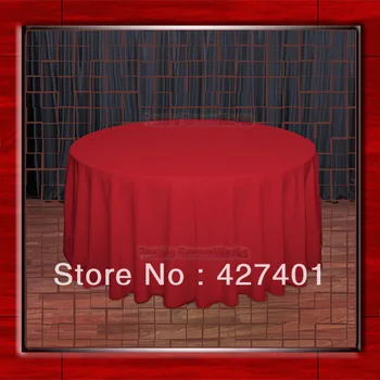 

Hot Sale 120"R Red 210GSM Polyester plain Table Cloth For Wedding Events & Party Decoration(Supplier)