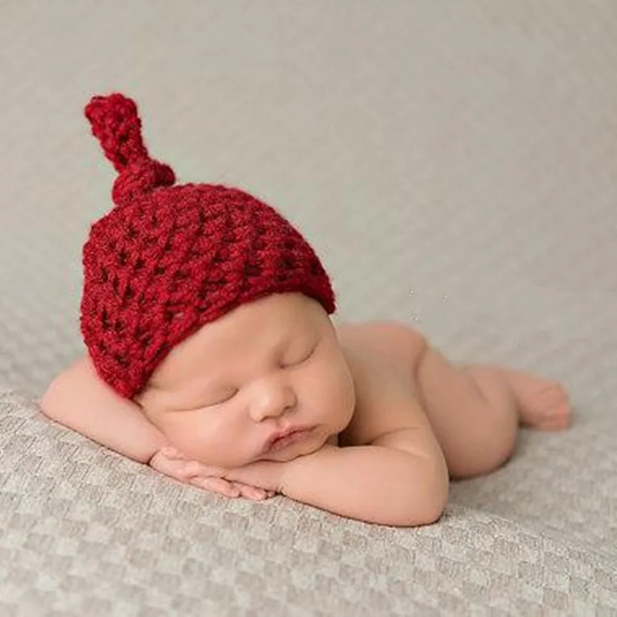 Red-9-Colors-Newborn-Baby-Photo-Props-Knot-Hats-Hand-Knitted-Photography-Props-Hat-Crochet-Cap