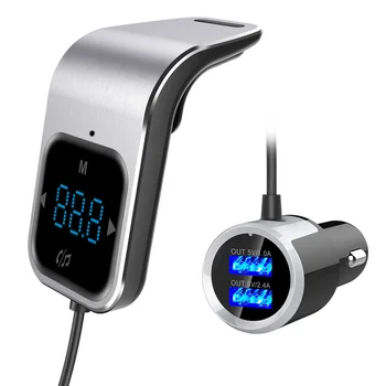 オートfmトランスミッターbluetoothカーwirlessラジオアダプタMP3プレーヤーfm変調器ハンズフリーといえばデュアルusb高速充電器