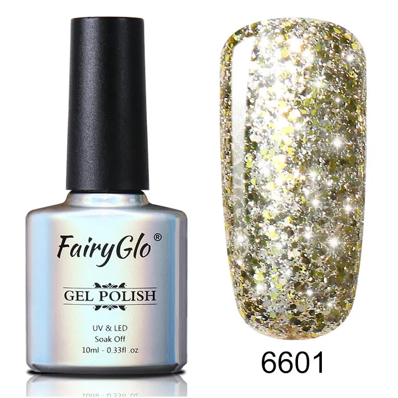 FairyGlo 10 мл Блестящий лак для ногтей Soak Off Semi Perment Nail Art Гибридный лак для стемпинга Эмаль Гель-лак Vernis Ongle - Цвет: 6601