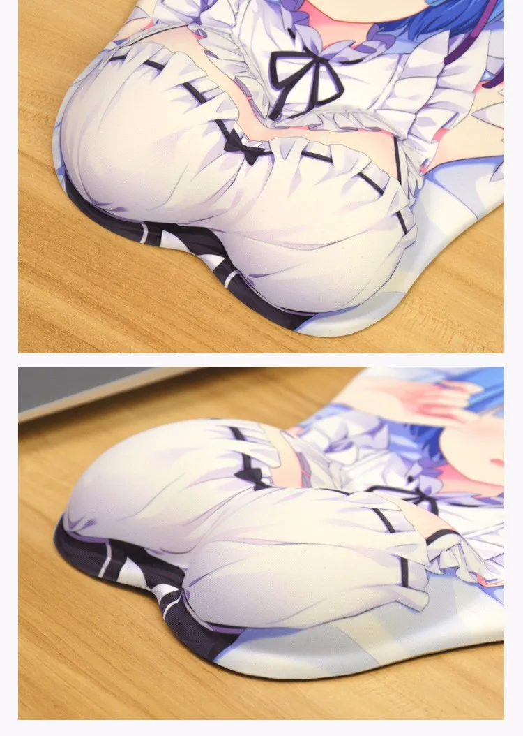 Большой Размеры! Re: Zero Rem аниме 3D Oppai коврик для мыши подставка для запястья