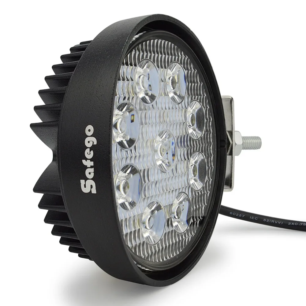 

2PCS LED Work Light 4" Inch 27W Flood Fog Driving Lamp 12V for Motorcycle Tractor Truck Trailer SUV Offroads Boat 4WD Work Light