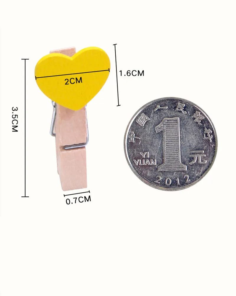 10 шт./партия деревянные колышки в форме сердца, настенные декоративные DIY креативные рамки с мини цветными прищепками для спальни или гостиной