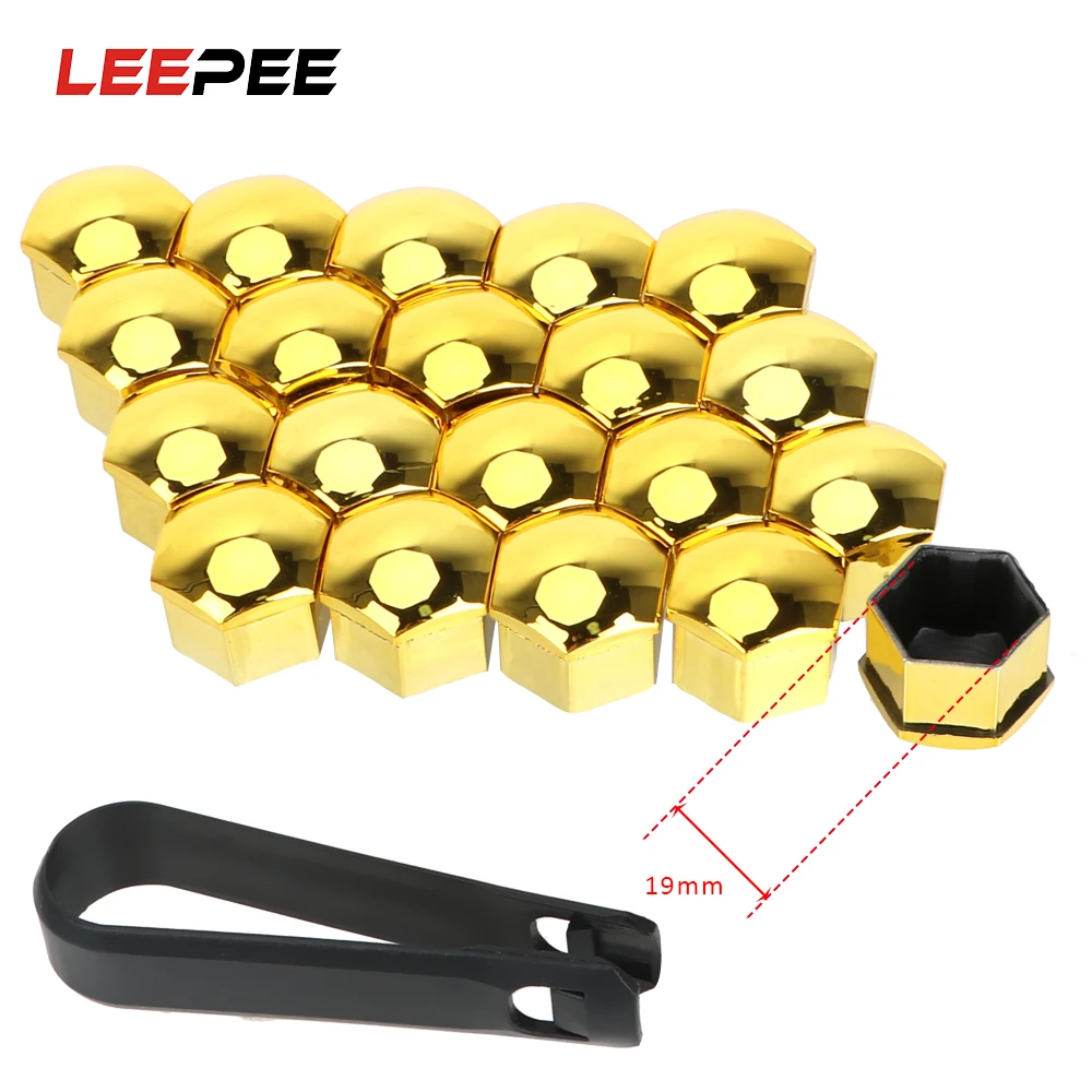 LEEPEE 20Pcs Auto Hub Screw Cover Car Wheel Nut Caps Auto Trim Tyre Nut Bolt Protection Covers Caps Exterior Decoration 17/19mm