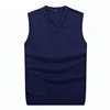S-6XL Men Sleeveless Sweater Vest Male Autumn Spring Cotton Knitted Solid Vest Sweater Man Business V Neck Top Slim Sweaters Boy 2