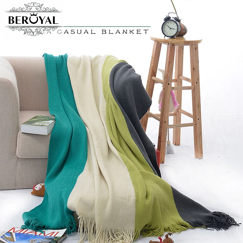 Decorative Mix Color knitted TV Blanket Cover Sofa Blankets Multi Color Throws Leisure Blanket