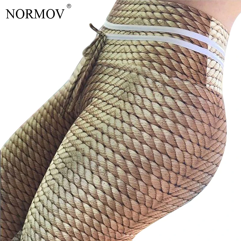 NORMOV, сексуальные, пуш-ап легинсы с цифровым принтом, женские, для фитнеса, на шнуровке, высокая талия, леггинсы, Mujer, рыбья чешуя, с принтом, леггинсы, Femme