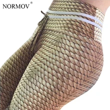 NORMOV, сексуальные, пуш-ап легинсы с цифровым принтом, женские, для фитнеса, на шнуровке, высокая талия, леггинсы, Mujer, рыбья чешуя, с принтом, леггинсы, Femme