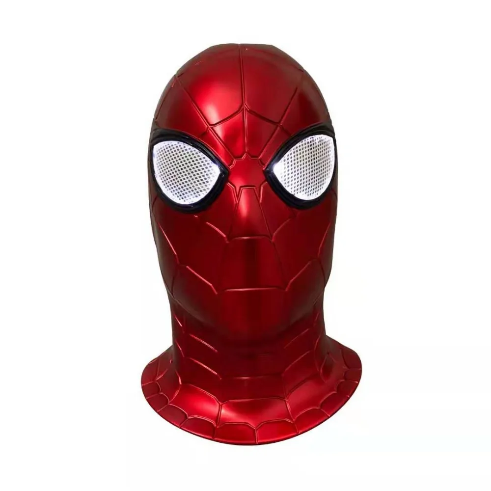 Yacn Spiderman PVC Mask Spider-Man Far From Home Spider Man LED light for Adult Headgear Superhero Cosplay Accessory Props