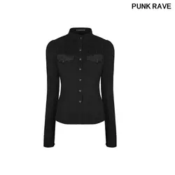 Готический Популярные личности карман Slim Fit версия дизайн красивая рубашка модные черные для женщин Блузка Панк RAVE OY-841CCF