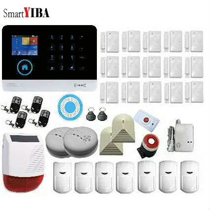 

SmartYIBA Smart 2.4 inche TFT Touch Screen WiFi 3G Burglar Alarm for Home Security Alarm System Voice Prompt RFID SMS Alarm Kit