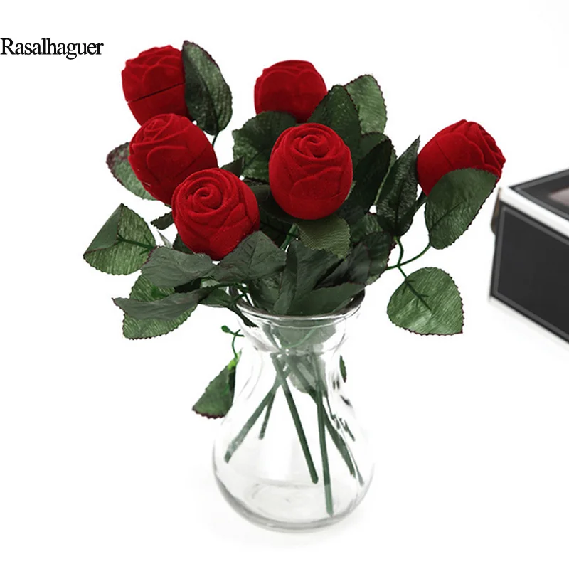 Новая роза Форма брак Кольцо шкатулки для хранения Организатор подарочная упаковка настоящего владельца Jewellery Дисплей серьги выставочный