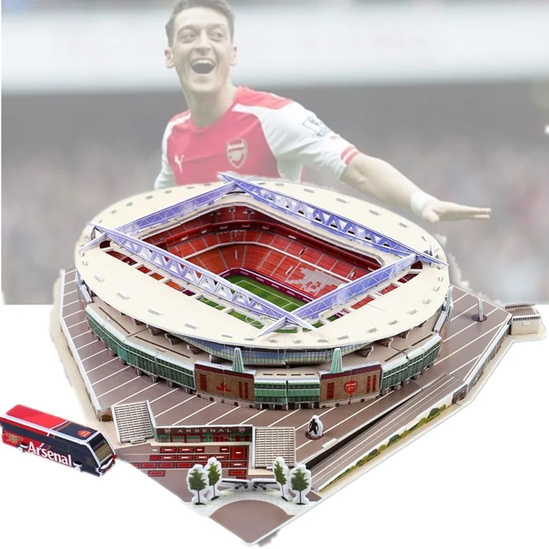 Горячие новые головоломки архитектура Великобритания Эмирейтс Королевский Arsenal футбольные стадионы игрушечные весы модели наборы из строительной бумаги - Цвет: Have Original Box