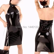 Сексуальный фетиш латекс экзотические платье для взрослых Clubwear черный резиновый костюм плюс Размеры Лидер продаж