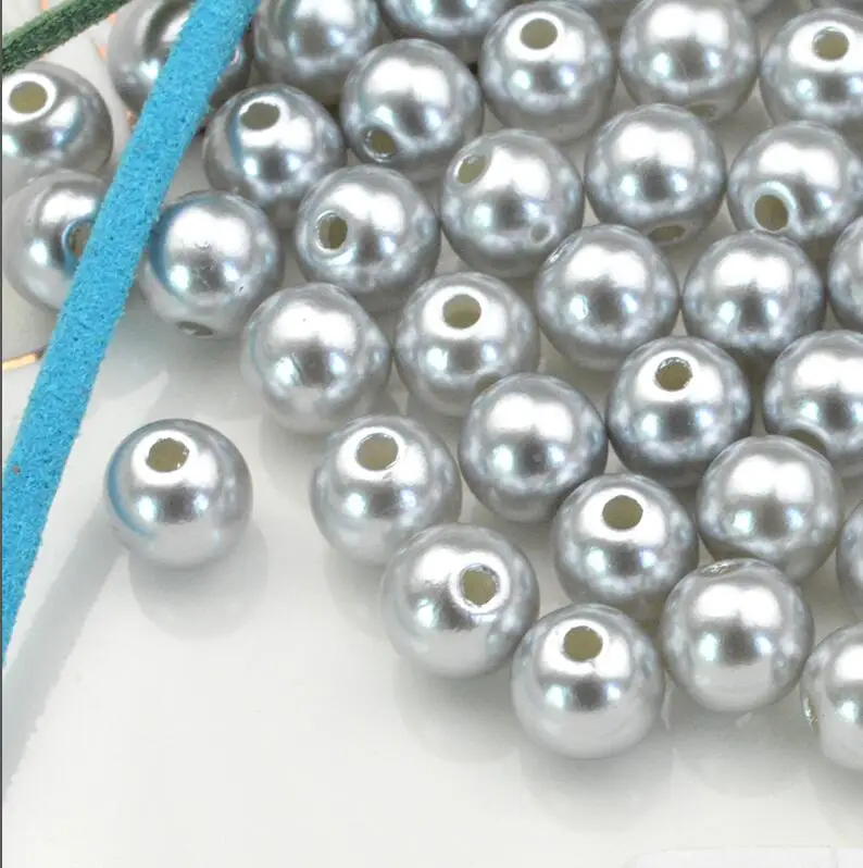 

FLTMRH 30pcs 8mm Multi col ors ABS Imitation Pearl Two Hole Round DIY Beads Wholesale Resin Plastic Ball Bead For Jewelry Makin