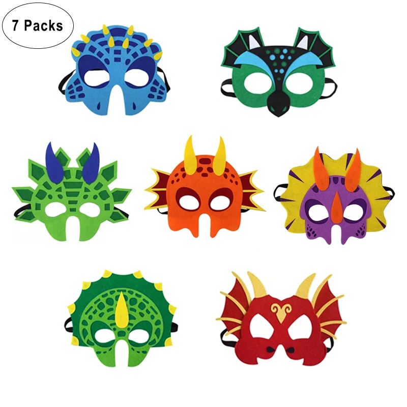 

Kids Cartoon Dinosaur Masks Boys Cool Cosplay Felt Mask Children Gift Costume Mens Dress Up Party Decorations