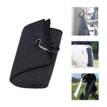 New Black 32*40cm  Cotton Golf Towel Cleaning Sport Towel Comfort Washcloth Golf Towels With Bag Hook Golf Training Aids