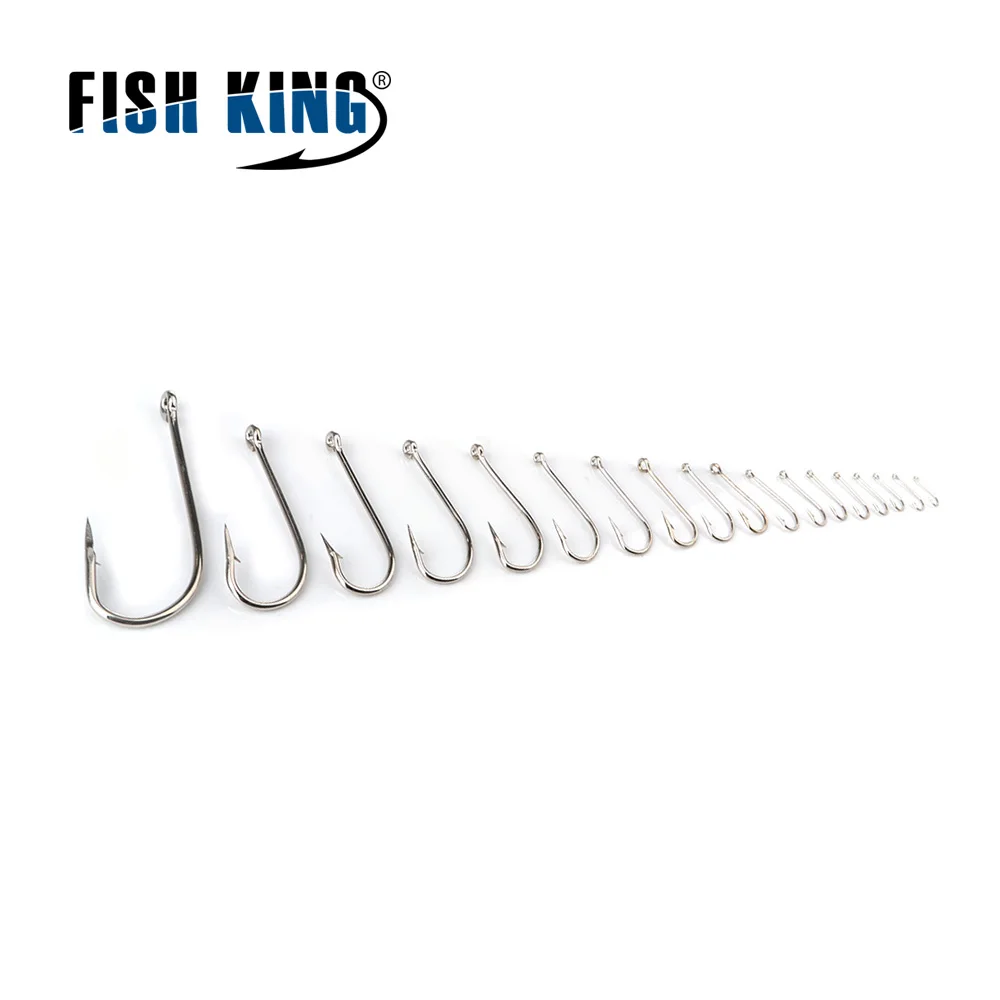 FISH KING 100 шт./лот 10 # 20 рыболовный крючок из высокоуглеродистой стали Peche Pesca 2330 Kirby