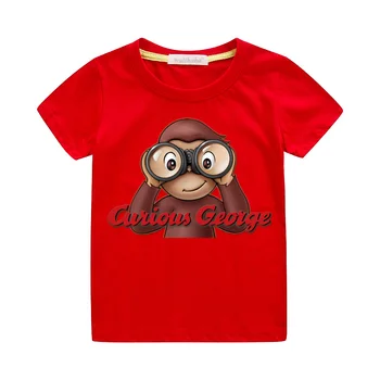 

Curious George Tshirts For Kids Summer Clothing Children Short Sleeve Boys Girls O-Neck T-shirts Costume Baby Tee Tops ZA087