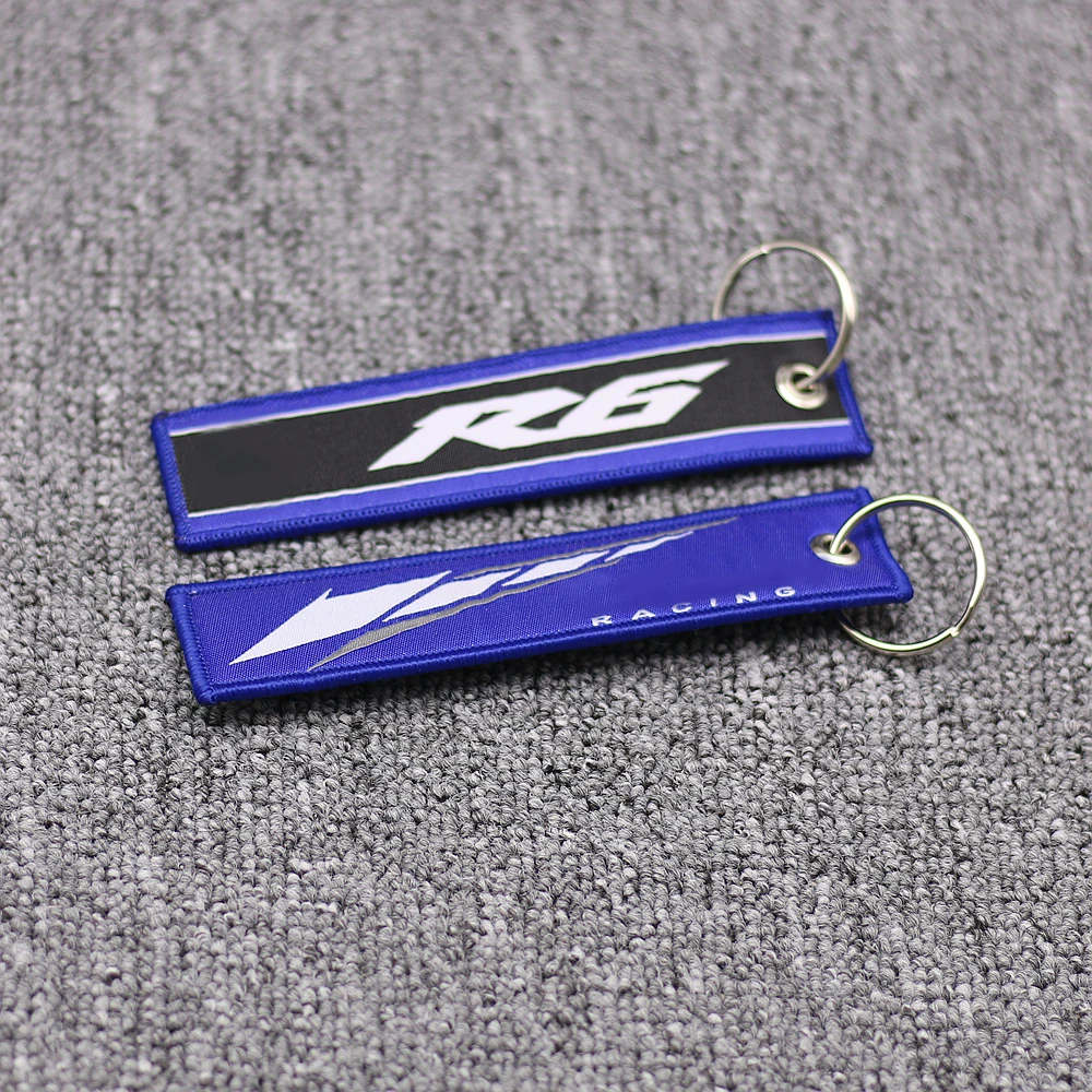 

Embroidery Key Holder Chain Collection Keychain For Yamaha YZF R6 YZF-R6 Motorcycle Embroidered Badge Keyring