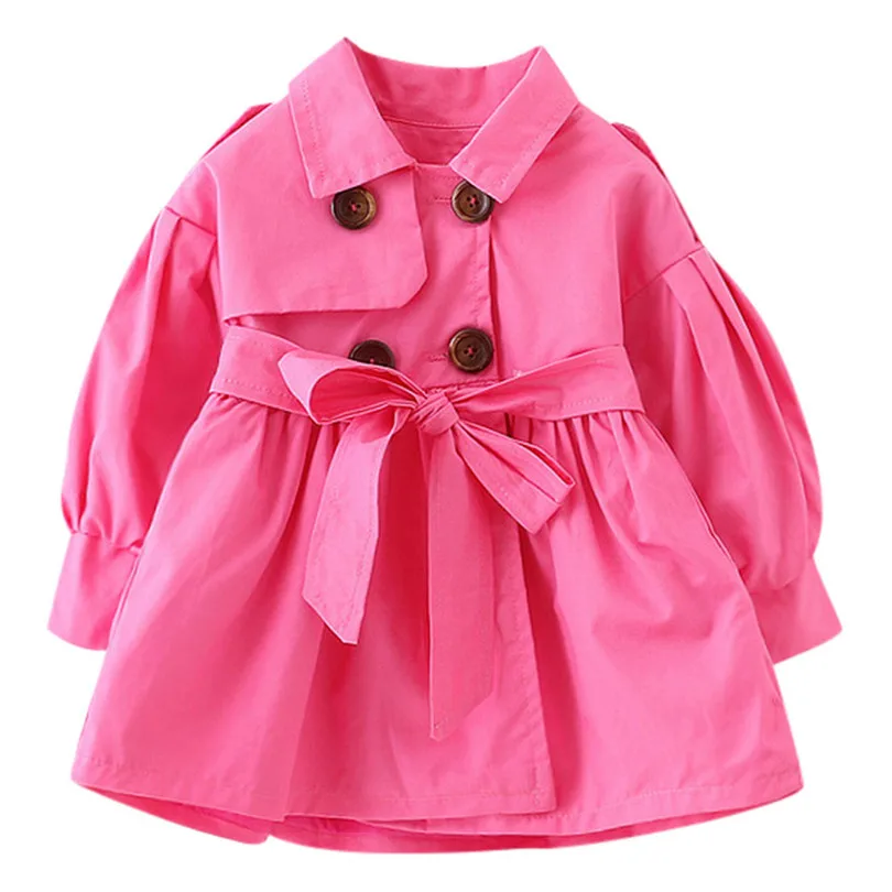 2019 new cute Toddler Infant Baby Boys Girls Solid Belt Bottons Trench Wind Coat Tops Outfits fashion design  (10)