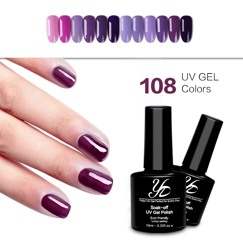 

Yiday 1pc Lilac Purple UV Gel Nail Polish Semi Permanent Hybrid Varnish Soak Off Lak Gellak UV LED Lamp Glue Make-up Women Nails