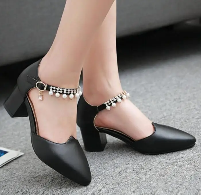 Da Elegante G61658 Grosso Sposa Pompe Caviglia white Black Cinghia Donne Donna Della Partito Zapatos pink Mujer Tacchi Scarpe Signore Ragazze Alti Delle 8xqZdw8t