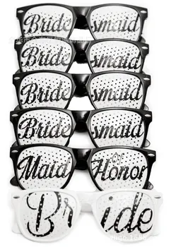 

6pcs/lot Bridal Bachelorette Party Favors Wedding Kit Bride & Bridesmaid Party Sunglasses Themed Novelty Glasses Black & White