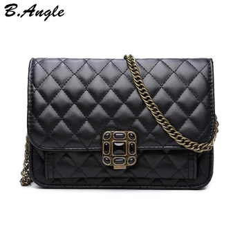 

High quality beading diamond lattice women bag quilting chain bag messenger bag women leather handbags shoulder bag crossbody