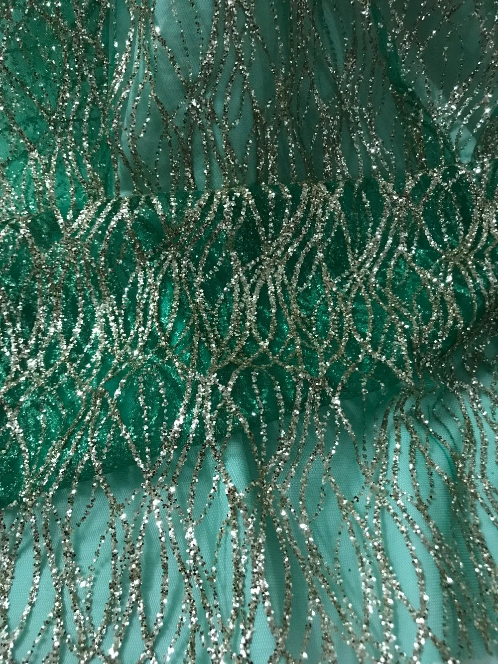 

Newest ZH-51531 sparkly glued glitter sequins lace fabric african sequins tulle mesh fabric