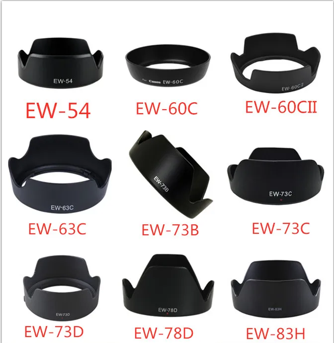 

1pc lens hood is used for ew-54 ew-60c ew-60c ew-63c ew-73c ew-73c ew-78d ew-73d ew-83h for Canon lens camera accessories