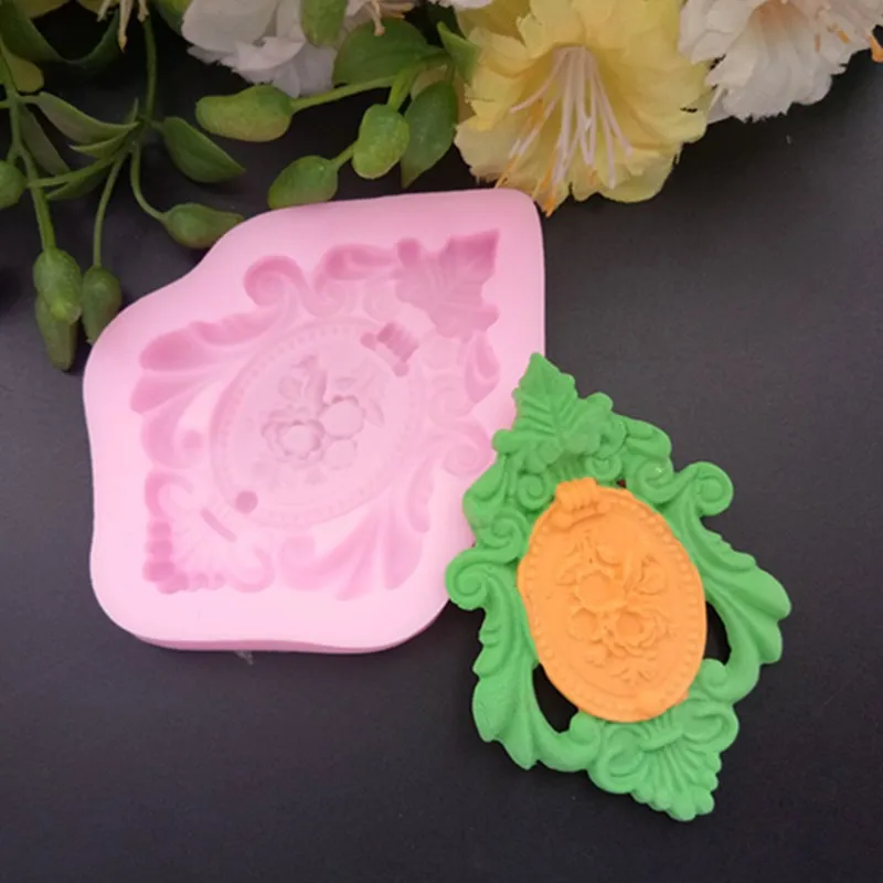 

4YANG Retro Frame Shape Silicone Molds Fondant Cake Sugarcraft Decoration DIY Tools Chocolate Dessert Confeitaria Baking Moulds