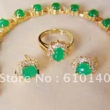 2 шт. красивый зеленый браслет серьги ring8 комплект